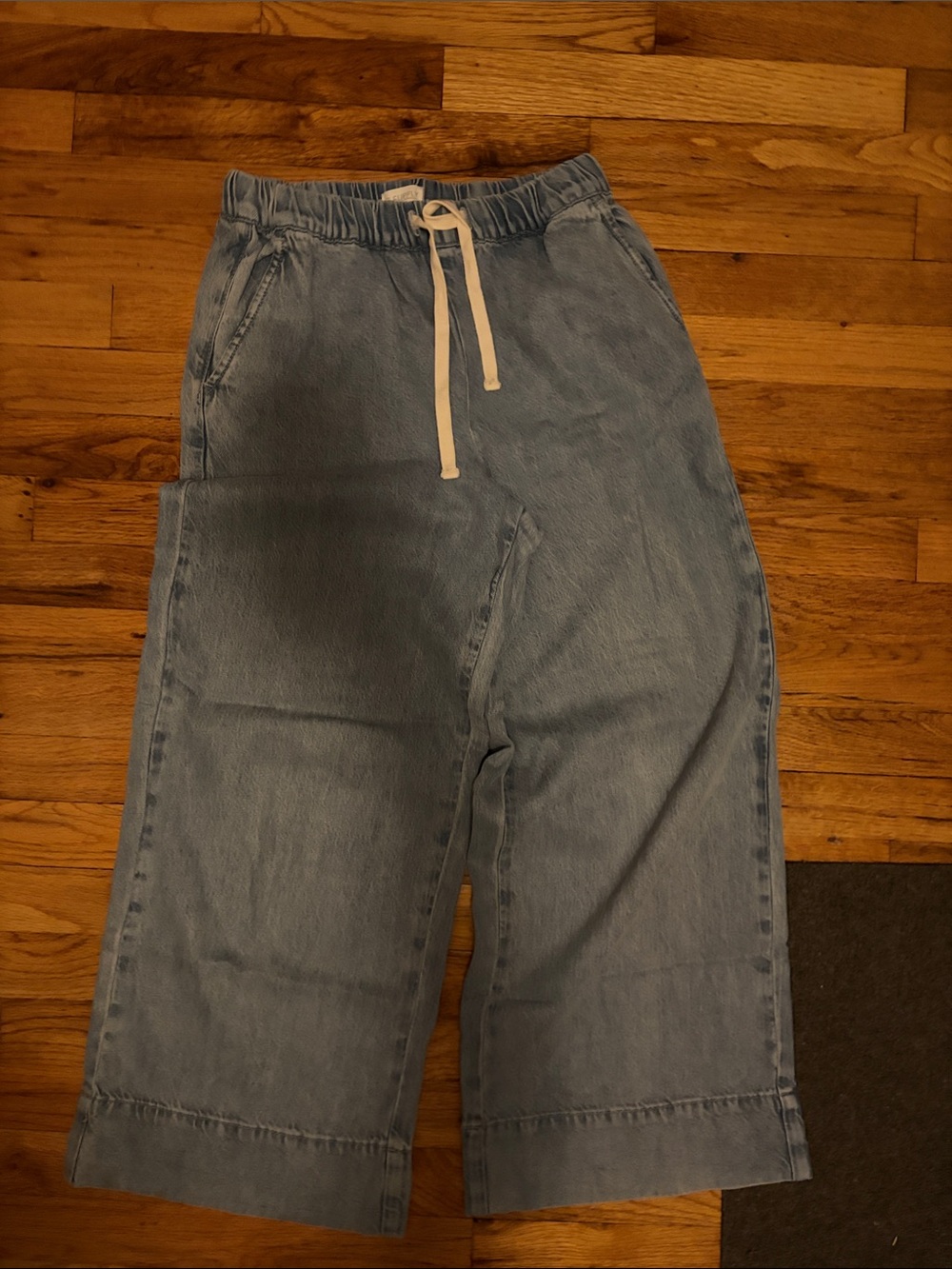 Z Supply Light Blue Denim Elastic Waist Shorts